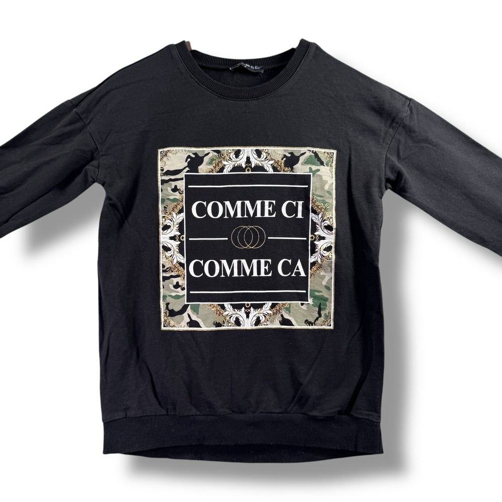Select Women's Size Small S Comme Ci Comme Ca Cotton Sweatshirt Black